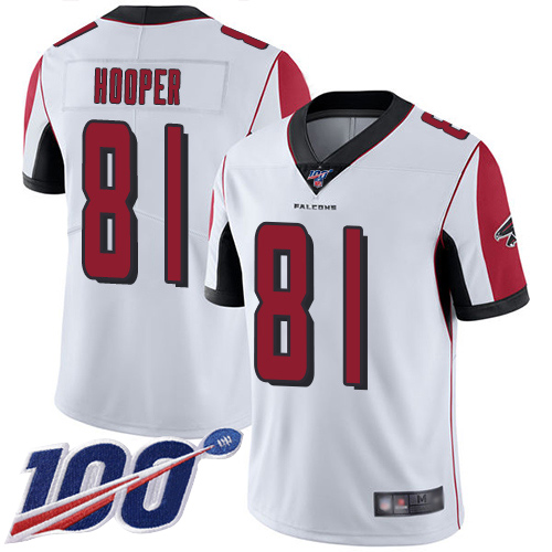 Atlanta Falcons Limited White Men Austin Hooper Road Jersey NFL Football #81 100th Season Vapor Untouchable